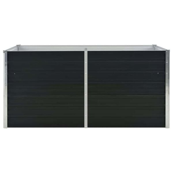 Hævet plantekasse 160x80x77 cm galvaniseret stål antracitgrå