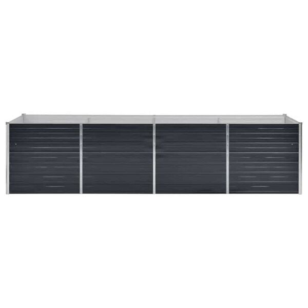 Hævet plantekasse 320x80x77 cm galvaniseret stål antracitgrå