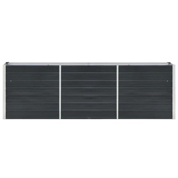 Forhøjet plantekasse 240x40x77 cm galvaniseret stål antracitgrå