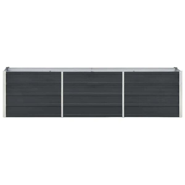 Hævet plantekasse 240x40x45 cm galvaniseret stål antracitgrå