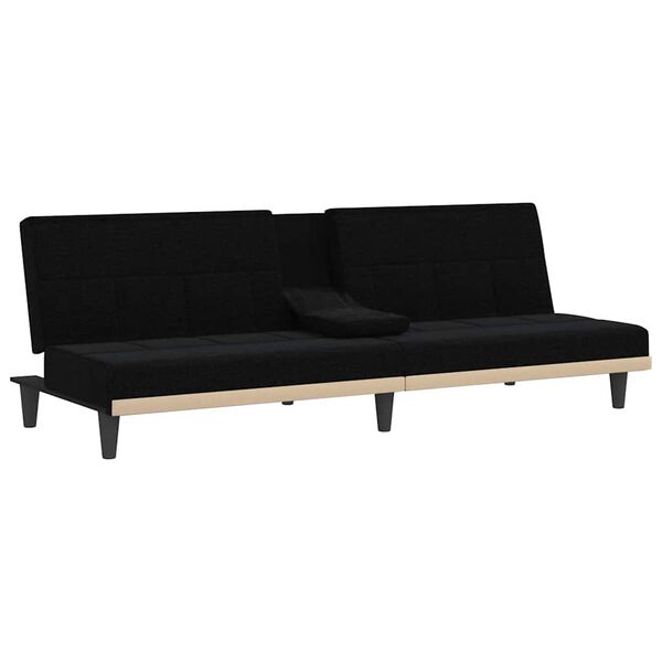 Sovesofa med kopholdere stof sort