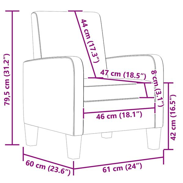 Lænestol kunstlæder brun
