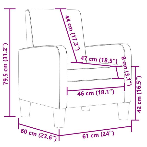 Lænestol kunstlæder sort