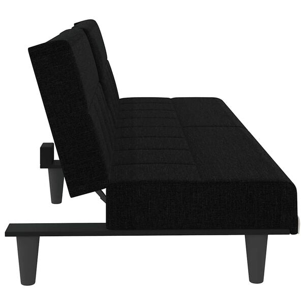 Sovesofa med kopholdere stof sort