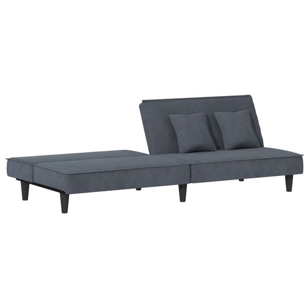 Sovesofa velour mørkegrå