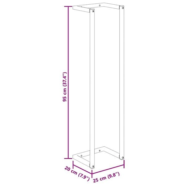 Håndklædeholder 25x20x95 cm stål hvid