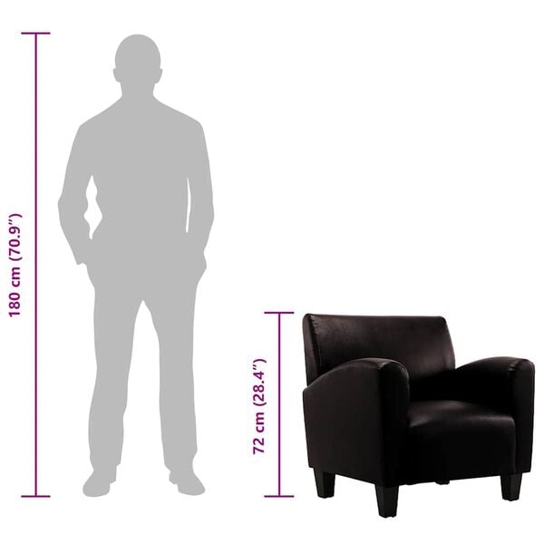 Lænestol kunstlæder mørkebrun