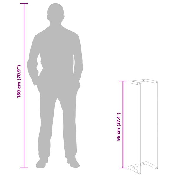 Håndklædeholder 25x20x95 cm jern