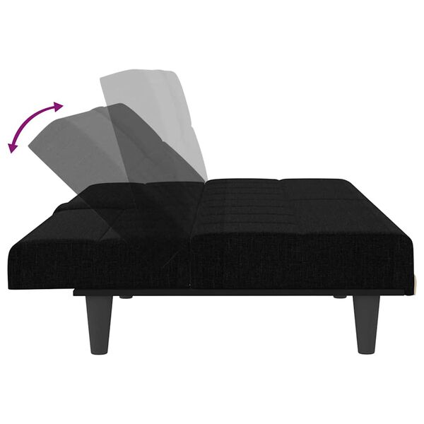 Sovesofa med kopholdere stof sort
